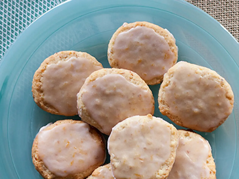 Almond Shortbread Cookies with Blood Orange Glaze