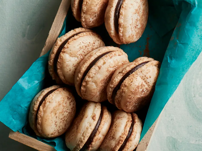 Almond Macarons with Dark Chocolate Ganache Filling