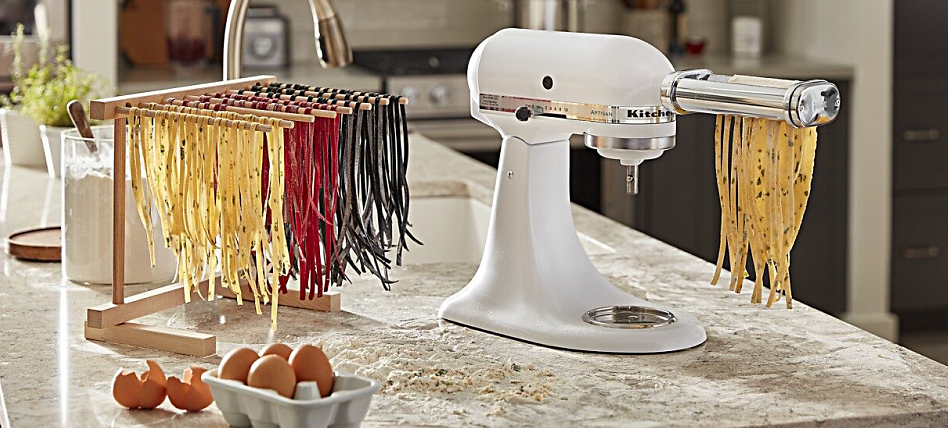 Wrea Pasta Press Attachment 6 in 1 Pasta Maker Set for KitchenAid Stand  Mixer White 