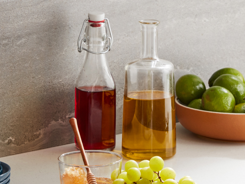 Vinegar in a glass bottle
