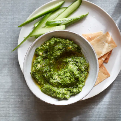 Roasted Garlic, Spinach, Lemon and Cashew Dip image from Yummly 