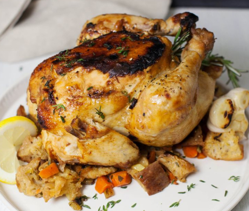 Roasted chicken with rice