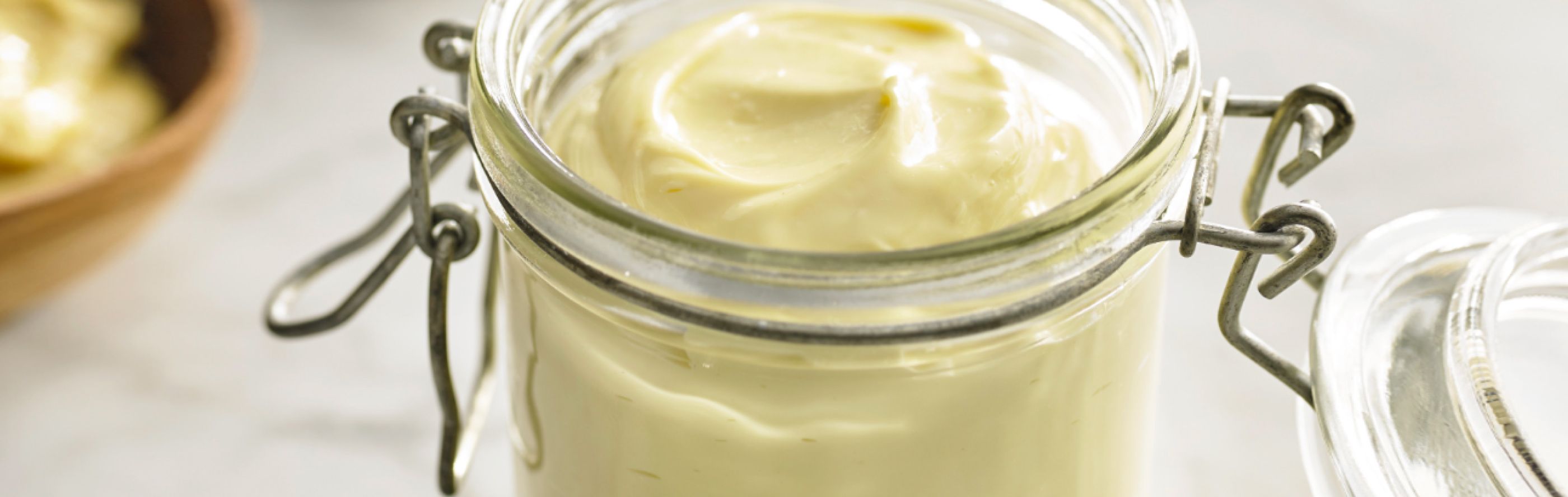 Homemade mayo in a mason jar