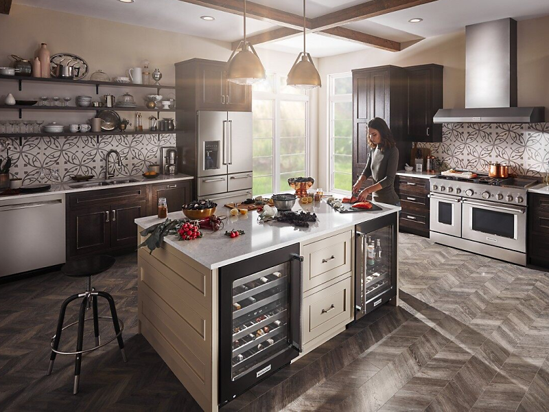 KitchenAid® stainless steel appliances in a modern kitchen
