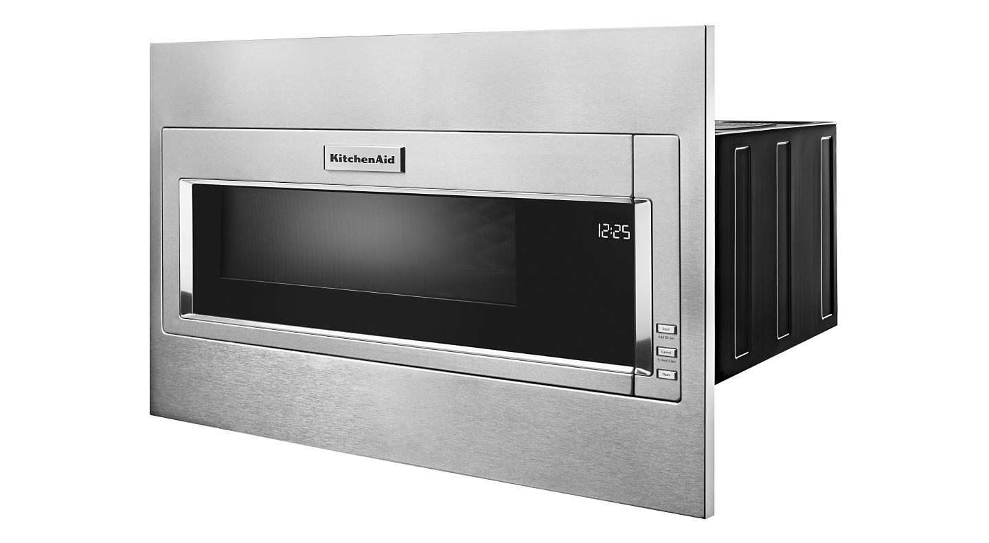 A stainless steel KitchenAid® built-in microwave