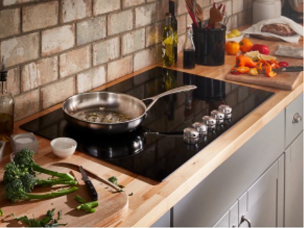 Fully installed KitchenAid® cooktop