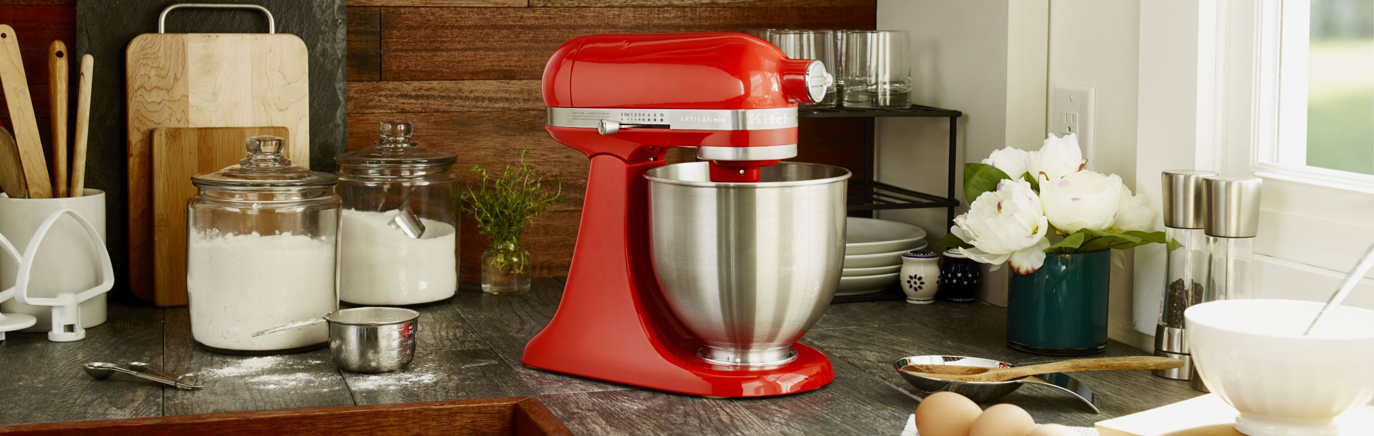 A KitchenAid® stand mixer on a counter