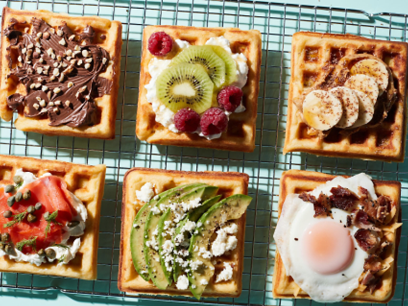 Yummly image of variety of toppings for belgian waffles