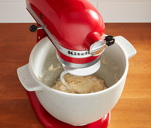 Empire Red stand mixer kneading bread dough