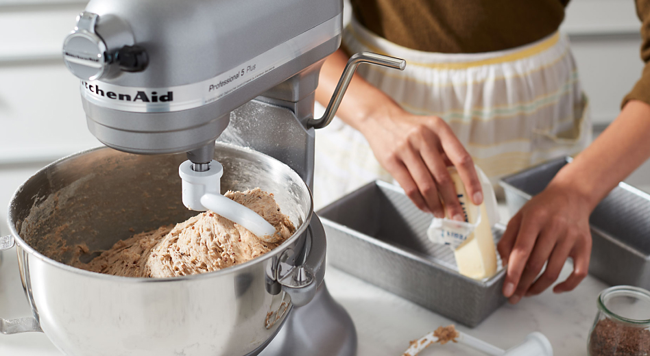 Contour Silver stand mixer kneading bread dough