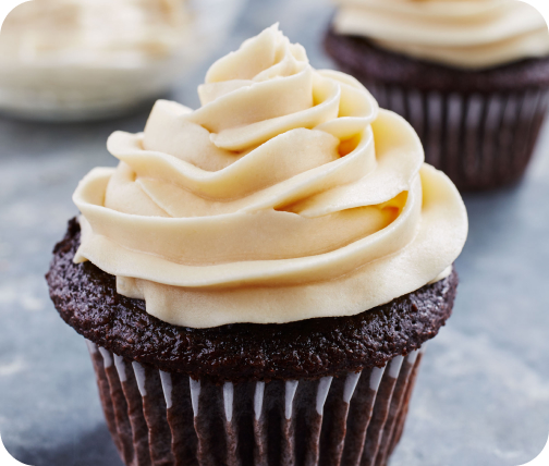 Cold brew coffee recipe of cupcake with frosting on top