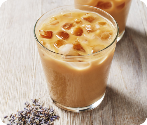 Glass of iced coffee recipe with cream