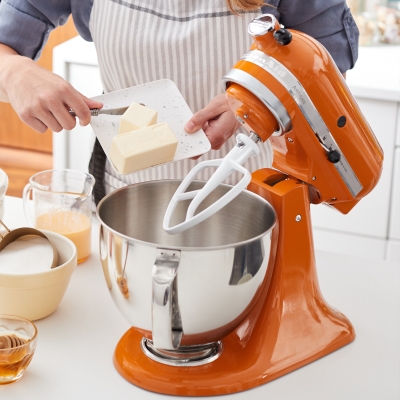 Butter being added to KitchenAid® stand mixer