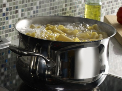 Pasta boiling in a pot