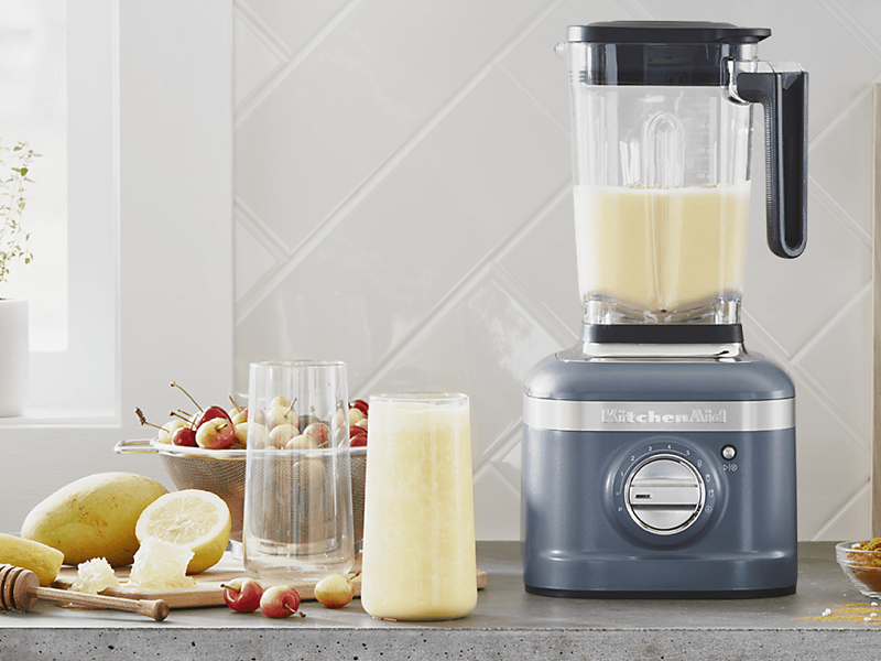 Drink in KitchenAid® blender and glass