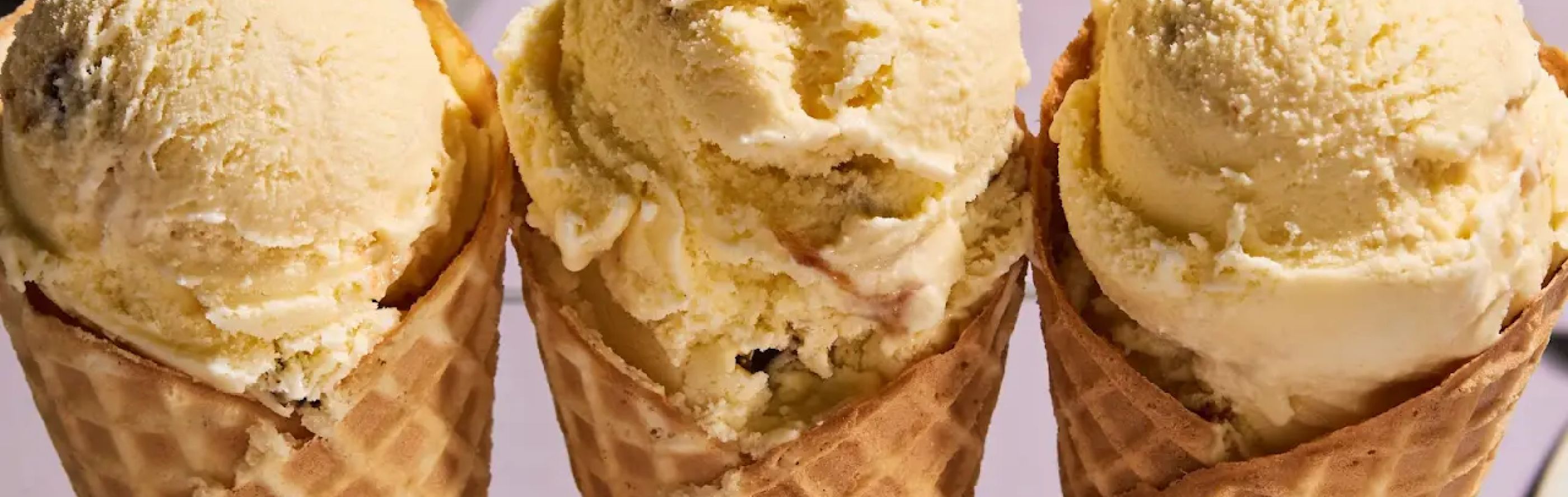 Yummly ice cream recipe in waffle cones
