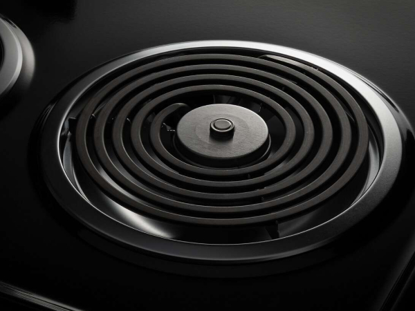 Close-up of electric stove coil burner