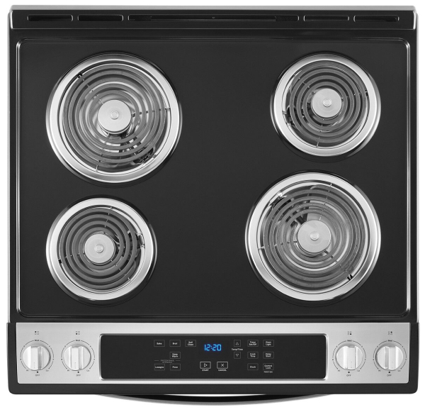 Birds-eye view of an electric stovetop