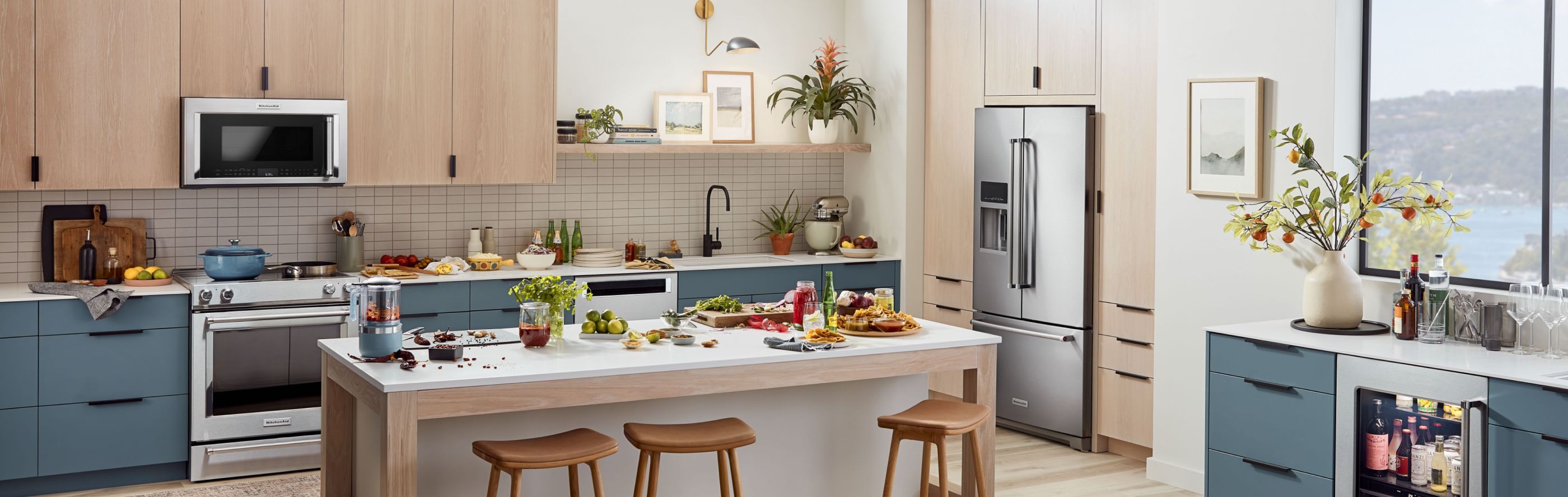 Modern kitchen with KitchenAid® appliances
