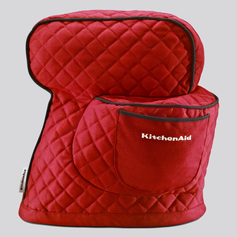 A red KitchenAid® stand mixer cover.
