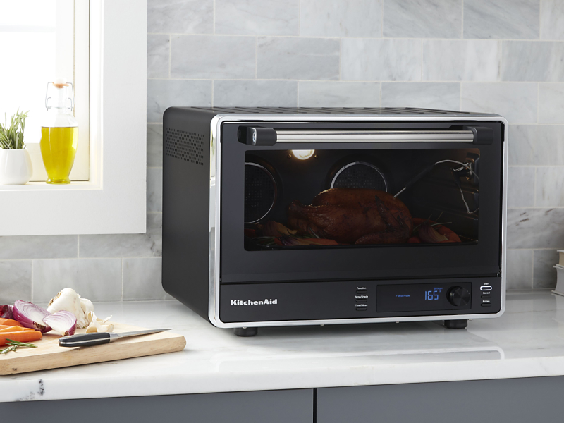 A meal cooking in a KitchenAid® Countertop Oven