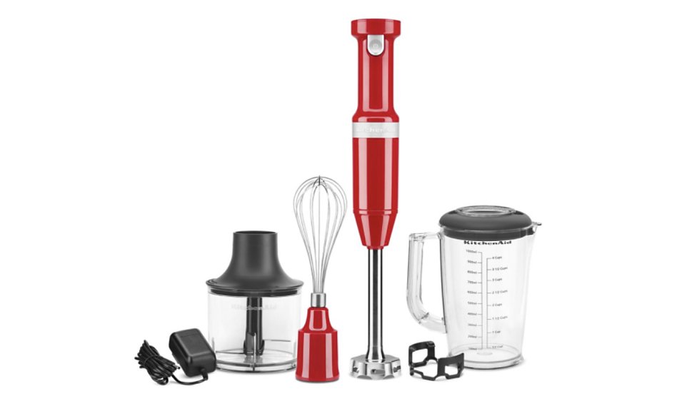 A KitchenAid® hand blender and hand blender accessories
