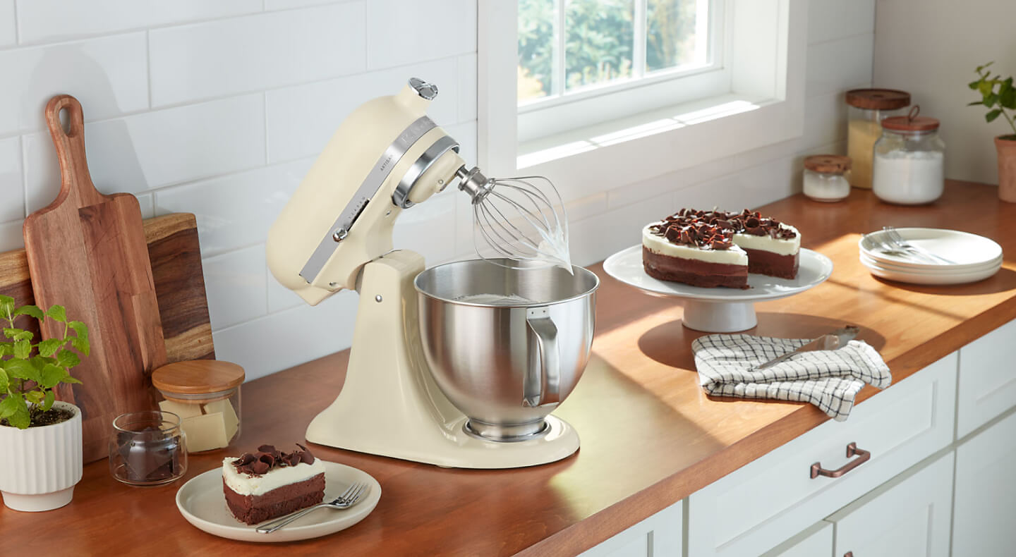 Whipping egg whites in KitchenAid® stand mixer with wire whip