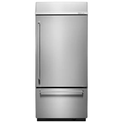 A large KitchenAid® bottom freezer refrigerator