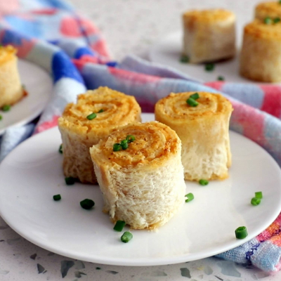 Grilled cheese pinwheels on a plate