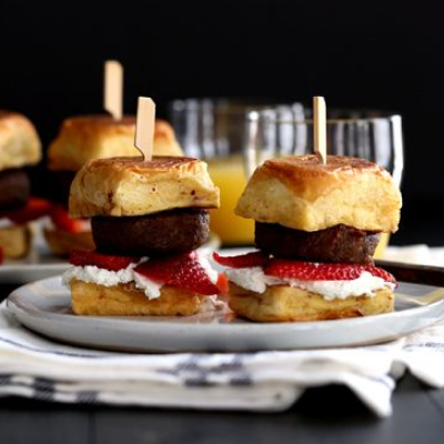 French toast sliders on a plate