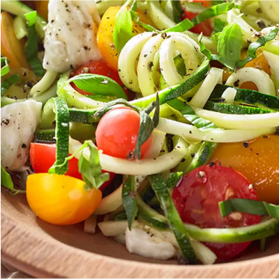 Caprese zucchini noodle salad