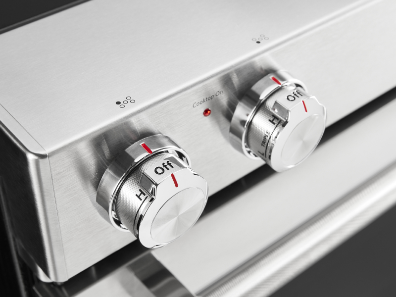 Temperature knobs on a KitchenAid® stove