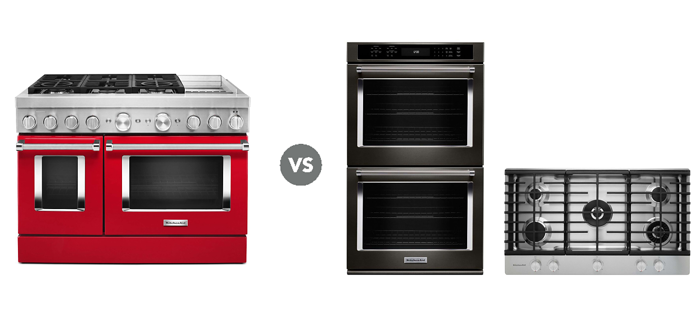 A range vs. oven. vs. cooktop diagram.