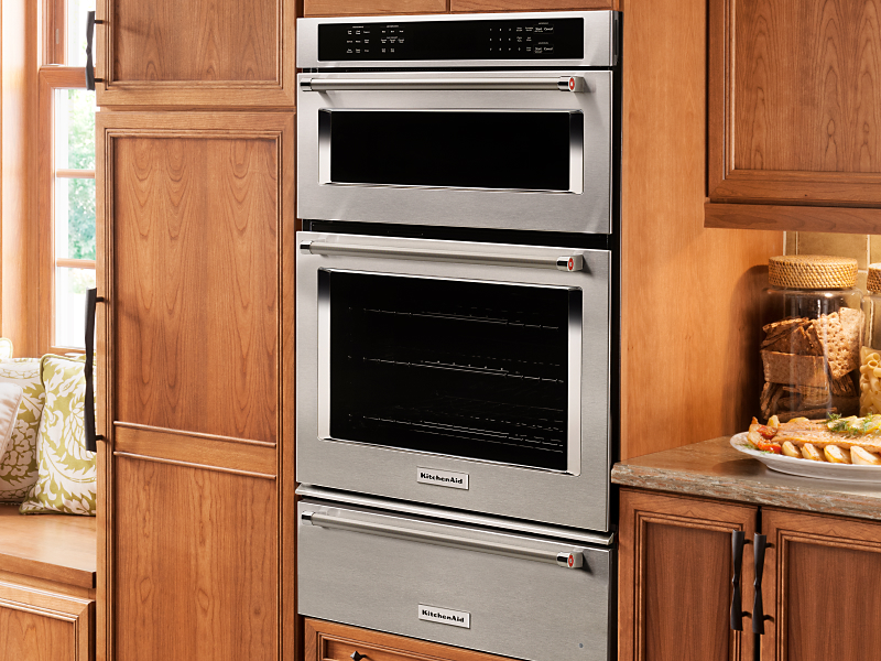 KitchenAid® ovens set in cabinetry