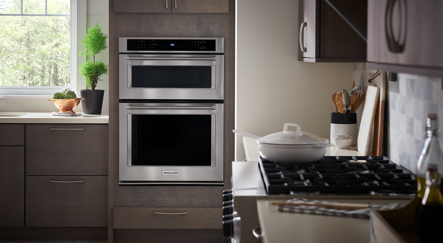 KitchenAid® ovens set in cabinetry