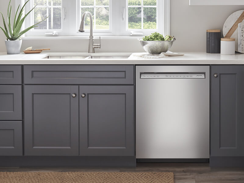 Stainless steel KitchenAid® front control dishwasher