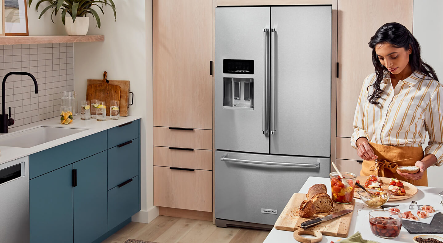 KitchenAid® french door refrigerator in a modern kitchen