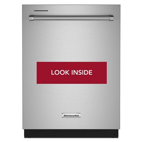 Open top control dishwasher in stainless steel