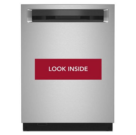 Closed third rack dishwasher in stainless steel