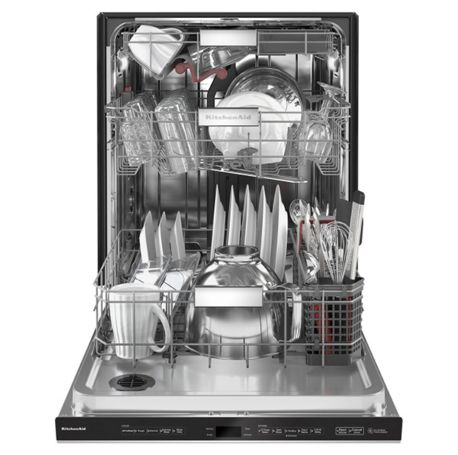 Open third rack dishwasher in stainless steel