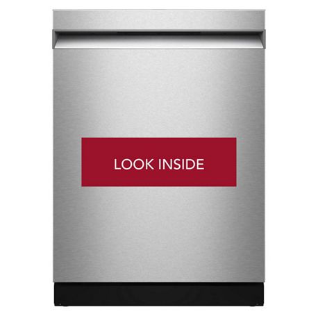 Closed third rack dishwasher in stainless steel