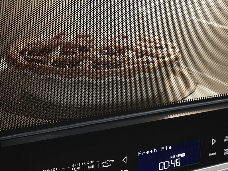 Pie cooking in a KitchenAid® convection microwave
