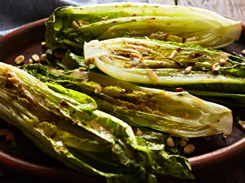 Grilled romaine with miso butter