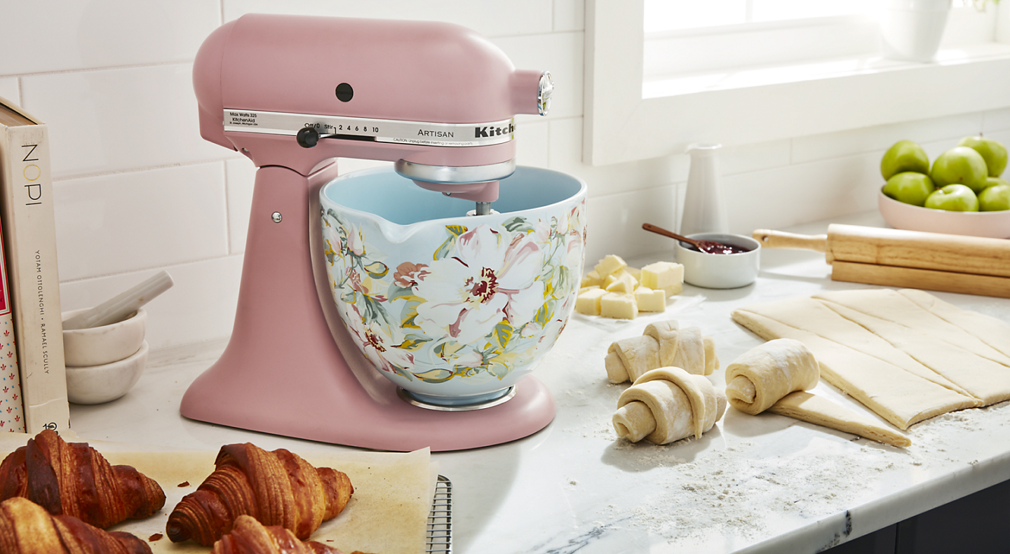 Pastries and a pink KitchenAid® stand mixer 