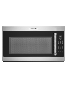 Stainless steel KitchenAid® microwave.