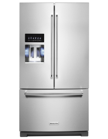 Stainless steel KitchenAid® refrigerator.