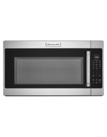 Stainless steel KitchenAid® microwave.