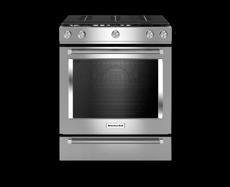 A gas range from KitchenAid brand.