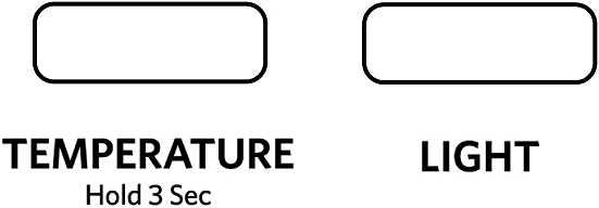 A line drawing of the Temperature Control and the Light Control.