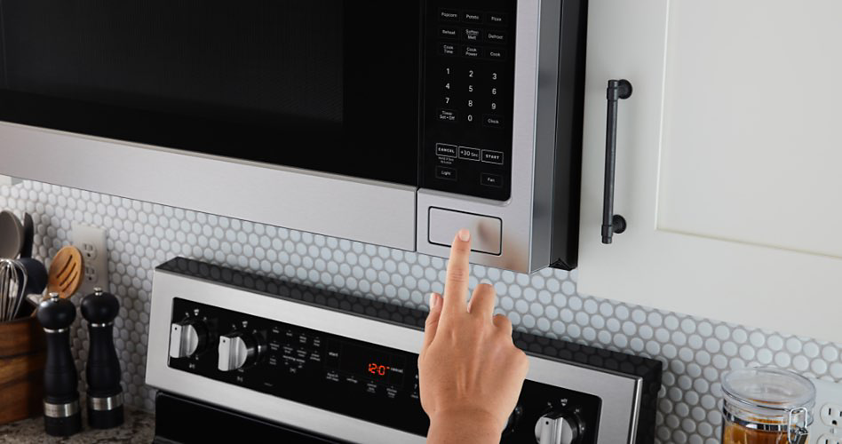 Pressing microwave release button